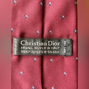 Christian Dior Burgundy Silk Blend Tie